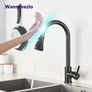 Black Touch Sensor Kitchen Faucet