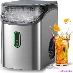 Nugget Ice Maker Countertop, Pebble Ice Maker with Soft Chewable Ice