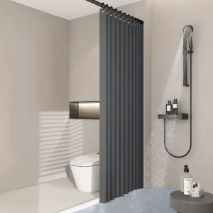 Foldable Magnetic Shower Curtain Waterproof Bathtub Curtain