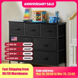 JHK Desser For Bedroom With 7 Fabric Drawers Organizer Storage