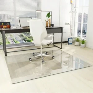 46" x 55" Glass Chair Mat Heavy Duty Hard Floor Mat