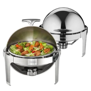 Roll Top Chafing Dish Buffet Set 6 Qt 2 Pack Stainless Steel Chafer