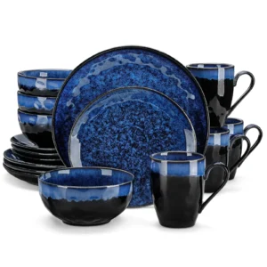 vancasso 16/32/48-Piece Starry Blue Dinner  Glaze Tableware Dinner Set